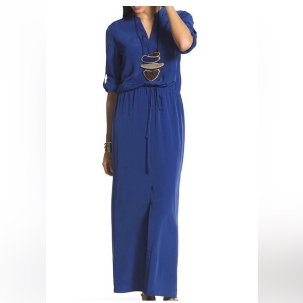 Bundle Chico’s👗👚Black label Elegant Blue Maxi Dress & Chico’s Tunic Top & Skirt🎁